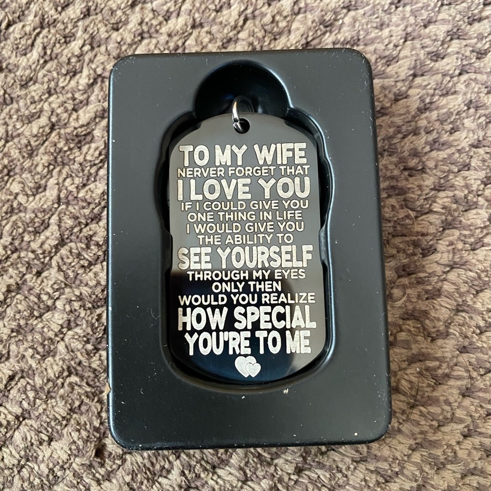 Black Engraved Dog Tag Necklace